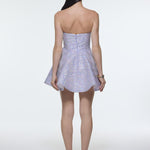 Embroidered Fabric Strapless Mini Evening Dress - 9318C