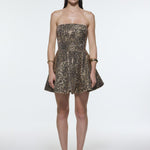 Embroidered Fabric Strapless Mini Evening Dress - 9318C