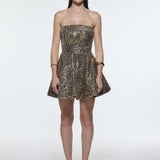 Embroidered Fabric Strapless Mini Evening Dress - 9318C