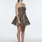 Embroidered Fabric Strapless Mini Evening Dress - 9318C