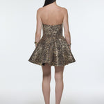 Embroidered Fabric Strapless Mini Evening Dress - 9318C