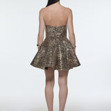 Embroidered Fabric Strapless Mini Evening Dress - 9318C