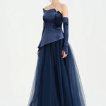 Büstiyerli Straplez Kadife Abiye Elbise - 26126C