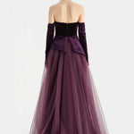 Büstiyerli Straplez Kadife Abiye Elbise - 26126C