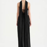 Shiny Organze Evening Dress with Pleats Draping and Shawl - 26002C