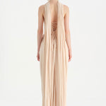Shiny Organze Evening Dress with Pleats Draping and Shawl - 26002C