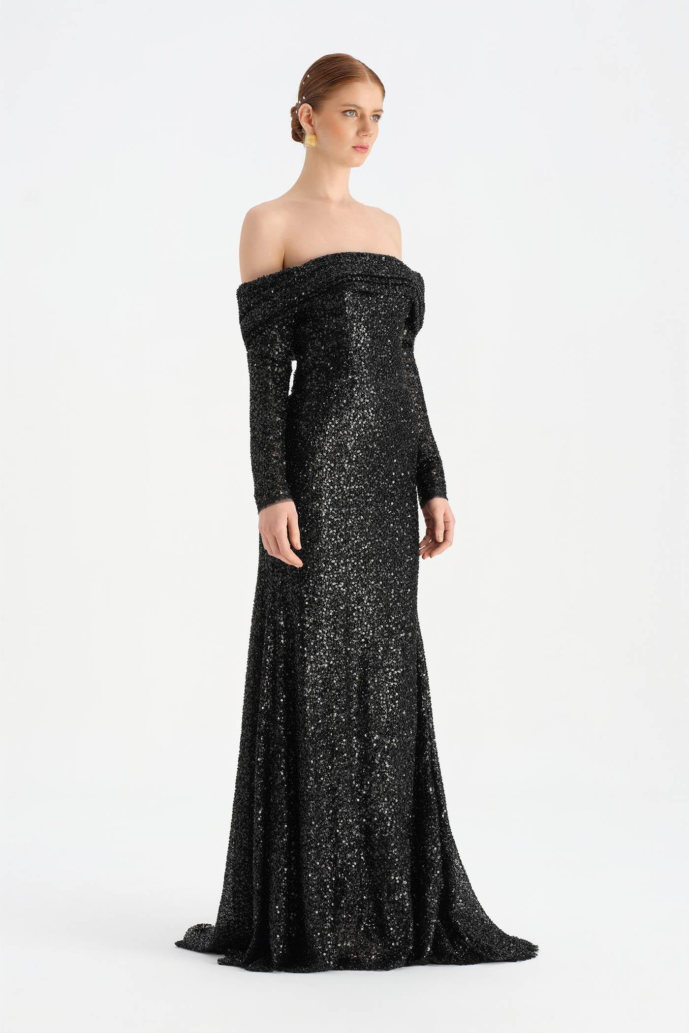 Straplez Taşlı Abiye Elbise - 26051C