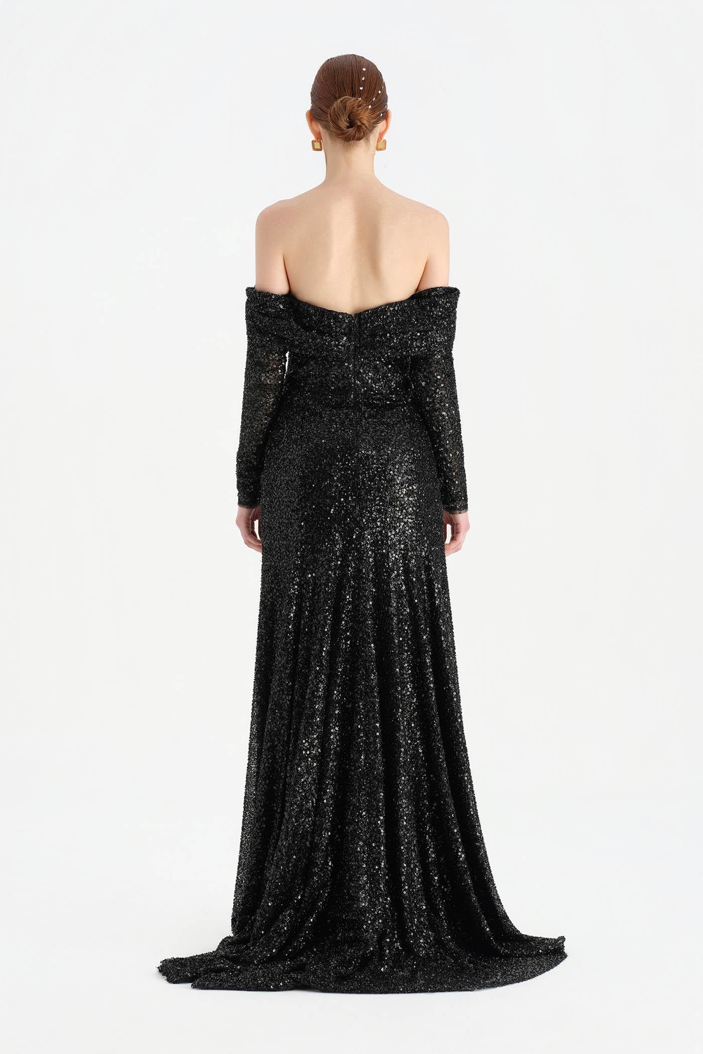 Straplez Taşlı Abiye Elbise - 26051C