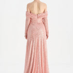 Straplez Taşlı Abiye Elbise - 26051C