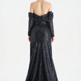 Straplez Taşlı Abiye Elbise - 26051C