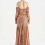 Straplez Taşlı Abiye Elbise - 26051C