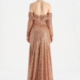 Straplez Taşlı Abiye Elbise - 26051C