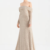 Straplez Taşlı Abiye Elbise - 26051C