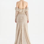 Straplez Taşlı Abiye Elbise - 26051C