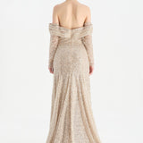 Straplez Taşlı Abiye Elbise - 26051C