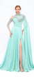 Mambo Couture Mambo Yırtmaçlı Omuz Detaylı Abiye Elbise - 917MG772 GREEN