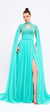 Mambo Couture Mambo Yırtmaçlı Taşlı Uzun Abiye Elbise - 917MG781 GREEN