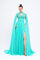 Mambo Couture Mambo Yırtmaçlı Taşlı Uzun Abiye Elbise - 917MG781 GREEN