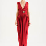 Anvelop Kesim Broş Detaylı Abiye Elbise - 26157C