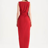 Anvelop Kesim Broş Detaylı Abiye Elbise - 26157C