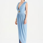 Anvelop Kesim Broş Detaylı Abiye Elbise - 26157C