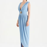 Anvelop Kesim Broş Detaylı Abiye Elbise - 26157C