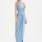 Anvelop Kesim Broş Detaylı Abiye Elbise - 26157C