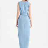 Anvelop Kesim Broş Detaylı Abiye Elbise - 26157C