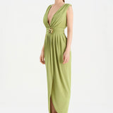 Anvelop Kesim Broş Detaylı Abiye Elbise - 26157C