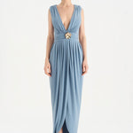 Anvelop Kesim Broş Detaylı Abiye Elbise - 26157C