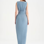 Anvelop Kesim Broş Detaylı Abiye Elbise - 26157C