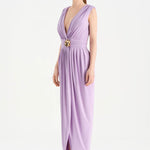 Anvelop Kesim Broş Detaylı Abiye Elbise - 26157C