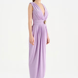 Anvelop Kesim Broş Detaylı Abiye Elbise - 26157C