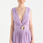 Anvelop Kesim Broş Detaylı Abiye Elbise - 26157C