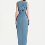 Anvelop Kesim Broş Detaylı Abiye Elbise - 26157C