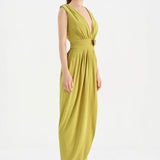 Anvelop Kesim Broş Detaylı Abiye Elbise - 26157C