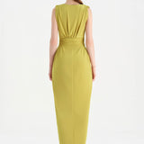 Anvelop Kesim Broş Detaylı Abiye Elbise - 26157C