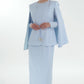 Taş İşleme Detaylı Tesettür Abiye Elbise & Ceket Takım Bebe Mavi
