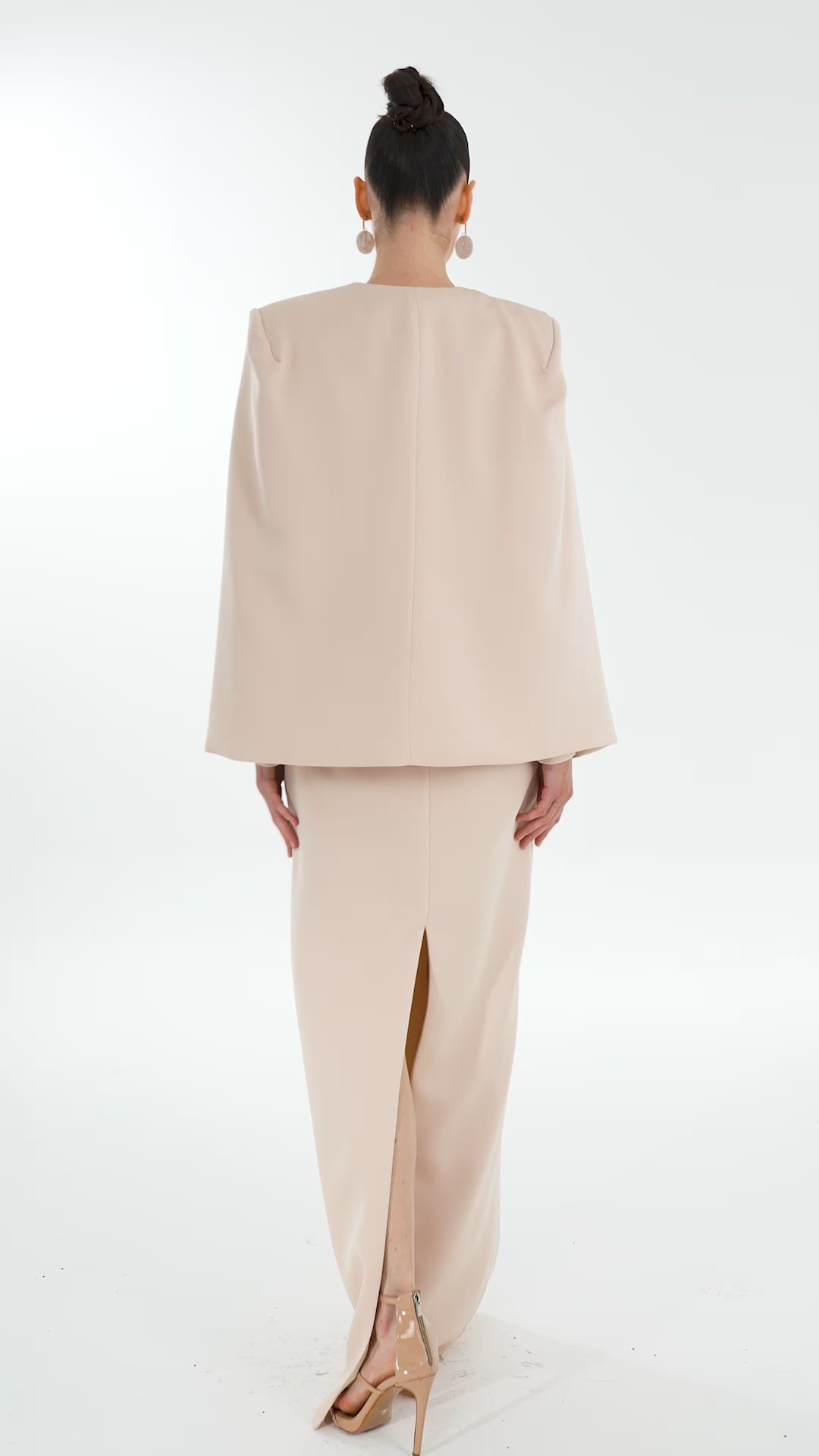 Taş İşleme Detaylı Tesettür Abiye Elbise & Ceket Takım SİYAH