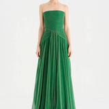 Strapless Collar Silvery Long Evening Dress - 9167C