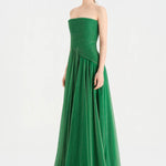 Strapless Collar Silvery Long Evening Dress - 9167C