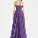 Strapless Collar Silvery Long Evening Dress - 9167C
