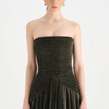 Strapless Collar Silvery Long Evening Dress - 9167C