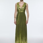 Sequin Long Evening Dress with Back Decollete Detail - 9201C