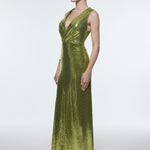 Sequin Long Evening Dress with Back Decollete Detail - 9201C
