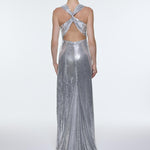 Sequin Long Evening Dress with Back Decollete Detail - 9201C