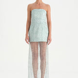 Strapless Tulle Evening Dress with Stones - 26053C