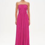 Straplez Drape Detaylı Şık Abiye Elbise - 26058C