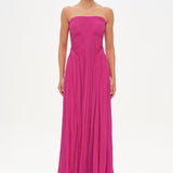 Straplez Drape Detaylı Şık Abiye Elbise - 26058C