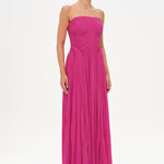 Straplez Drape Detaylı Şık Abiye Elbise - 26058C